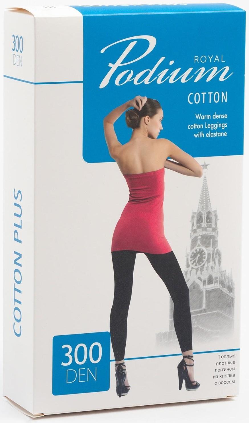 Леггинсы женские Podium Cotton Plus 300 ден, цвет чёрный (nero), размер 4