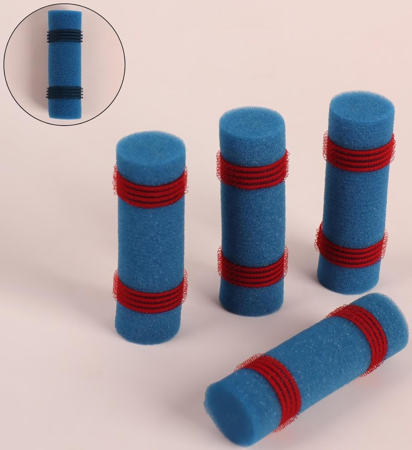 Бигуди с липучкой, d = 3 см, 9,5 см, 4 шт, цвет синий