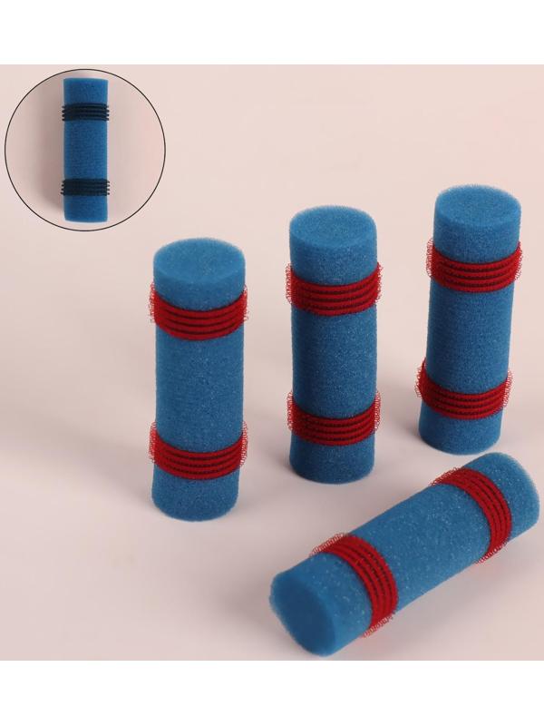 Бигуди с липучкой, d = 3 см, 9,5 см, 4 шт, цвет синий