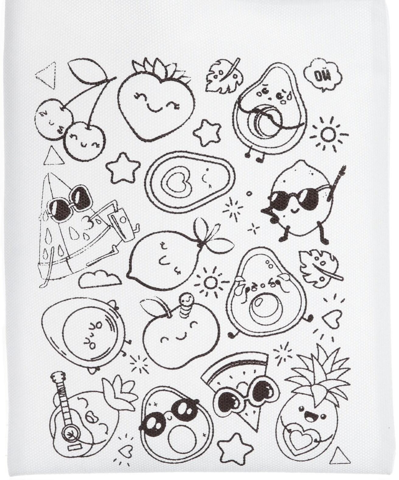 Сумка-Шоппер, раскраска «Фруктики» 20 × 27 см