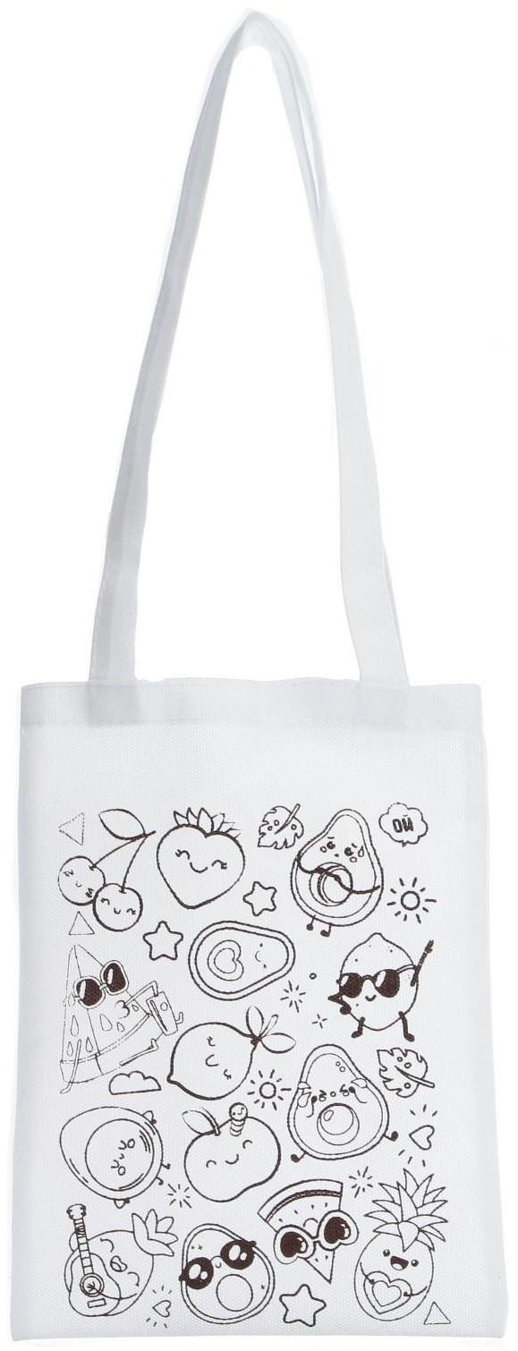 Сумка-Шоппер, раскраска «Фруктики» 20 × 27 см