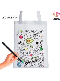 Сумка-Шоппер, раскраска «Фруктики» 20 × 27 см