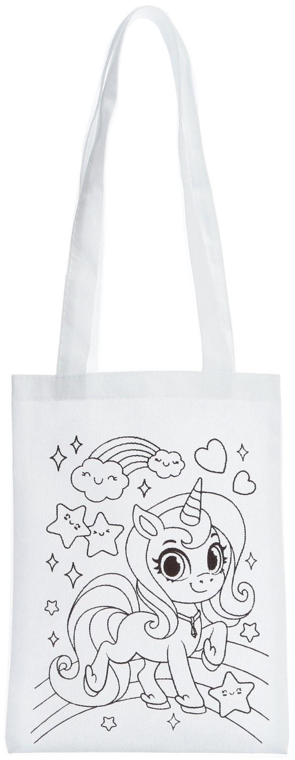 Сумка-Шоппер, раскраска «Единорог. Звёздочка» 20 × 27 см