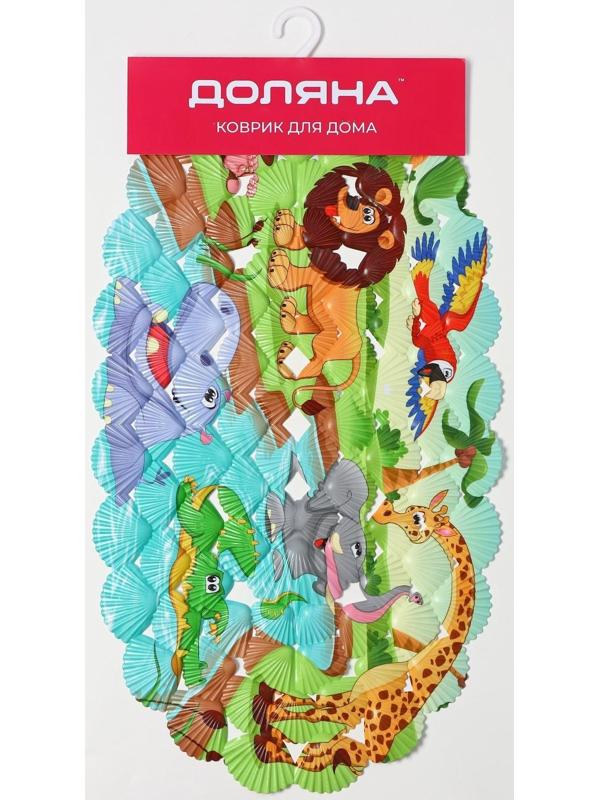SPA-коврик для ванны на присосках Доляна «Звери Африки», 36×67 см