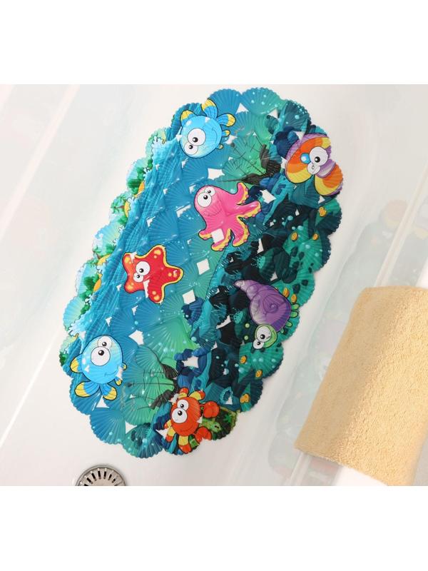 SPA-коврик для ванны на присосках Доляна «Морские жители», 36×67 см