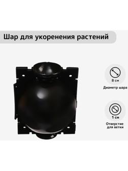 Шар для укоренения растений, d = 8 см, под ветку 1 см, чёрный