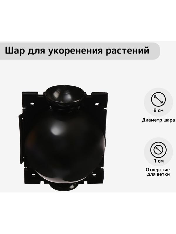 Шар для укоренения растений, d = 8 см, под ветку 1 см, чёрный