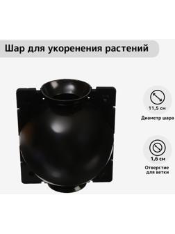Шар для укоренения растений, d = 11,5 см, под ветку 1,6 см, чёрный