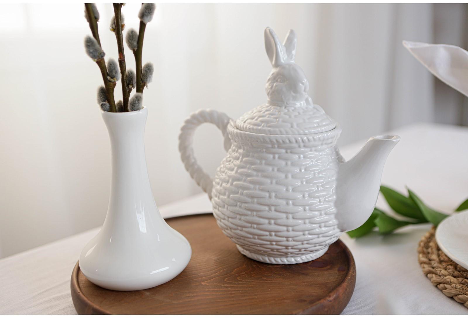 Чайник заварочный Доляна «Зайка», 800 мл, цвет белый