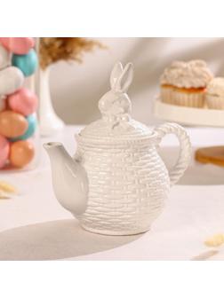 Чайник заварочный Доляна «Зайка», 800 мл, цвет белый