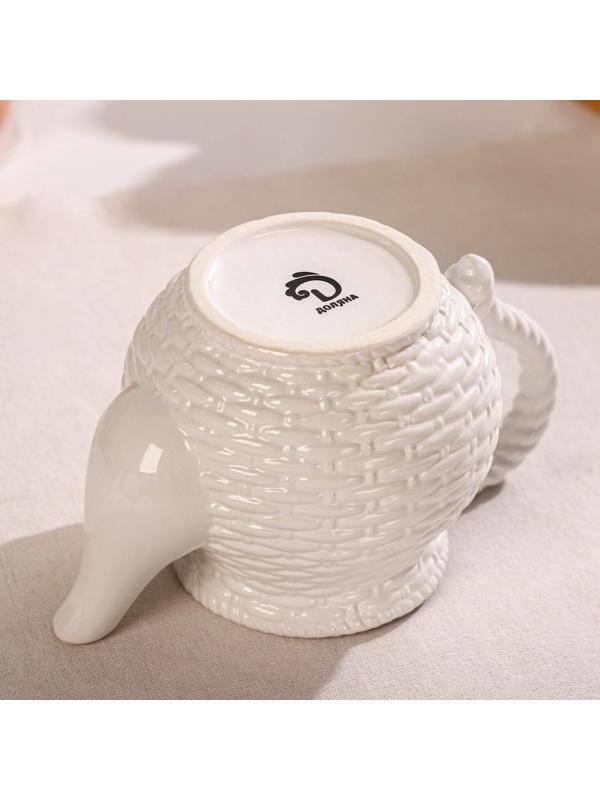 Чайник заварочный Доляна «Зайка», 800 мл, цвет белый