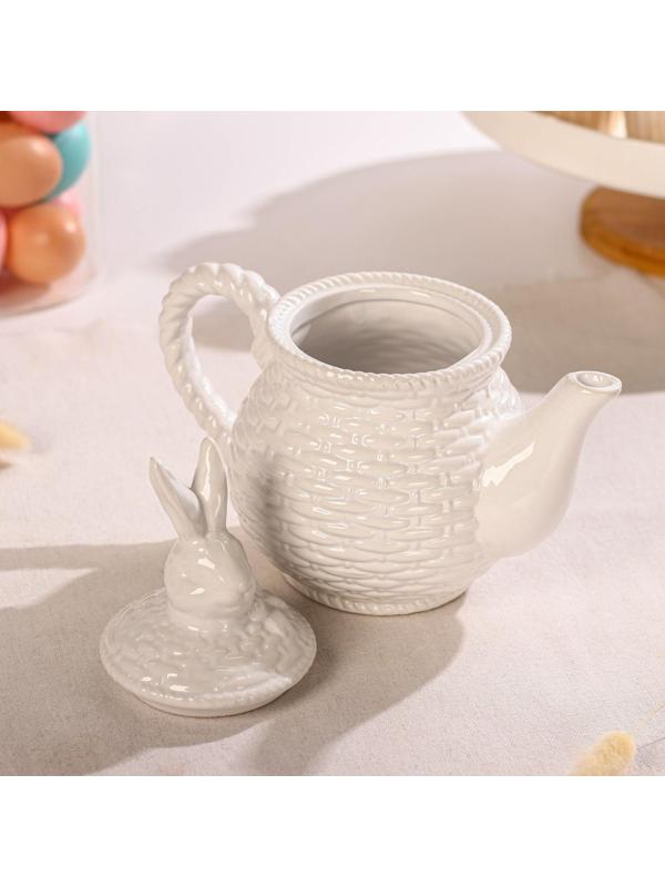 Чайник заварочный Доляна «Зайка», 800 мл, цвет белый