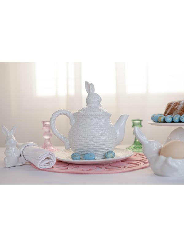 Чайник заварочный Доляна «Зайка», 800 мл, цвет белый