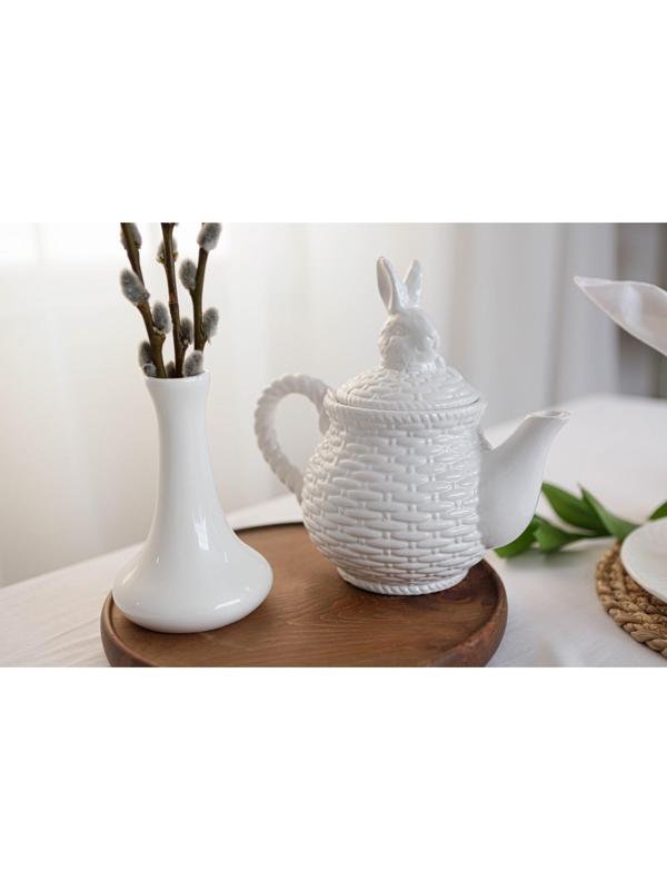 Чайник заварочный Доляна «Зайка», 800 мл, цвет белый