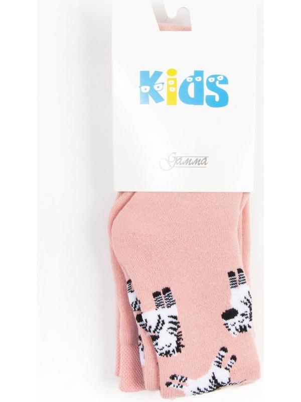 Колготки детские махровые, цвет пыльная роза, рост 110-116 см