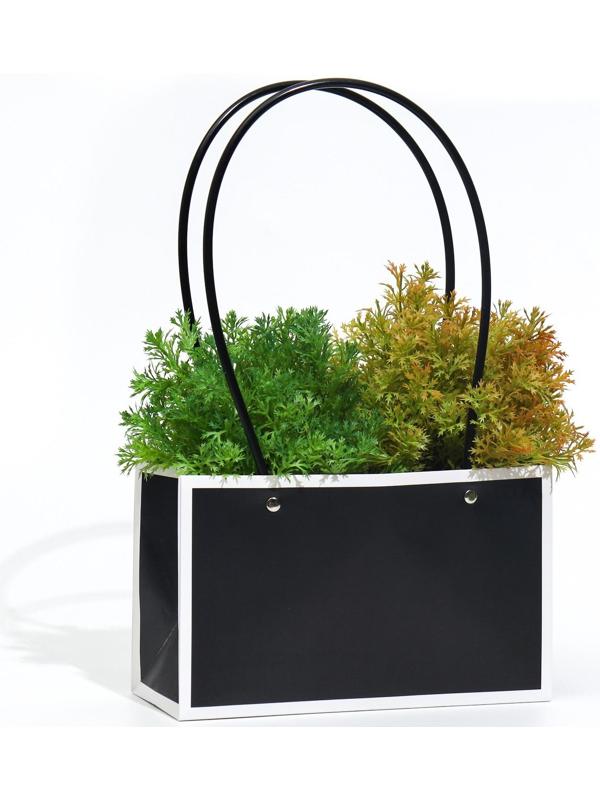 Сумка для цветов черная влагостойкая, 22x10.5x13.5 см