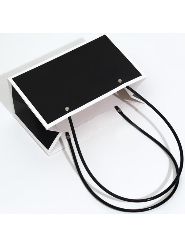 Сумка для цветов черная влагостойкая, 22x10.5x13.5 см