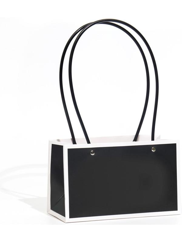 Сумка для цветов черная влагостойкая, 22x10.5x13.5 см