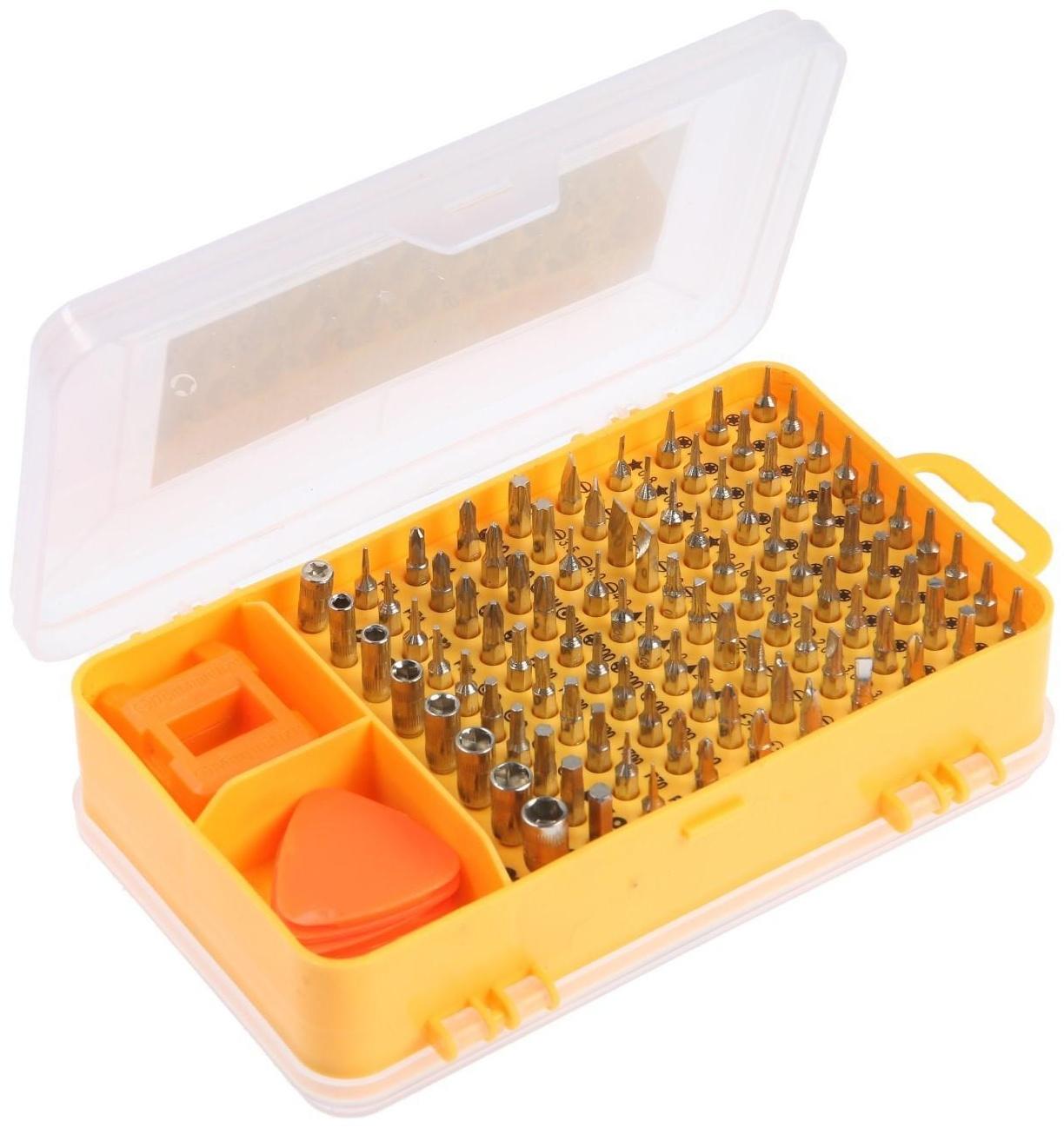 Набор для точных работ ТУНДРА, в кейсе, с адаптерами и магнитайзером, 111 предметов