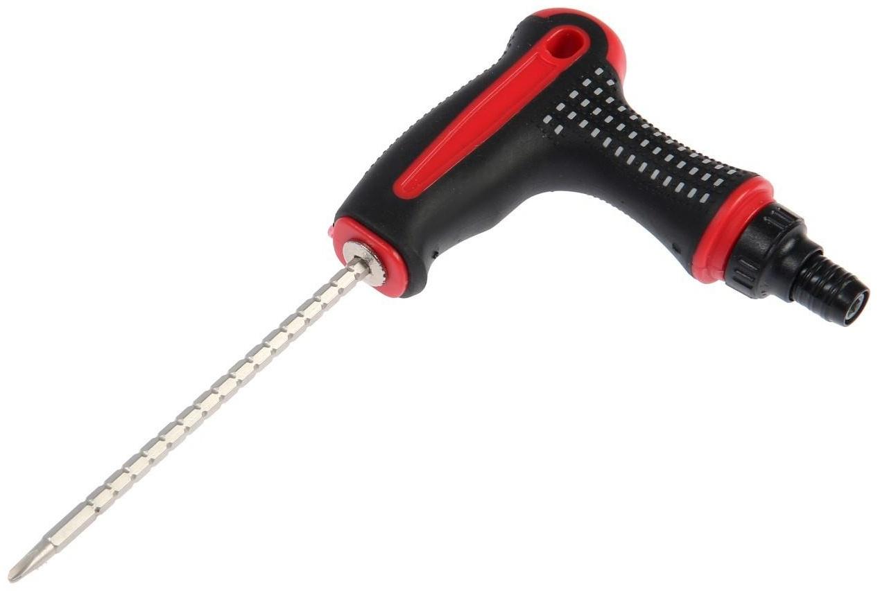 Отвертка комбинированная ТУНДРА, Т-образная 2К рукоятка, реверс, двухсторонние биты 6 шт.