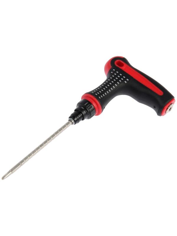 Отвертка комбинированная ТУНДРА, Т-образная 2К рукоятка, реверс, двухсторонние биты 6 шт.