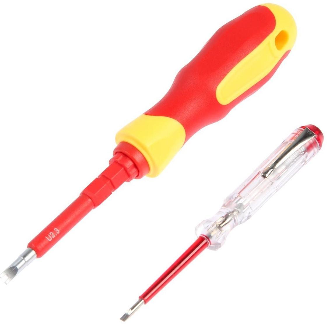 Набор диэлектрических отверток ТУНДРА, CrV, двухсторонние биты 3 шт., до 1000 В