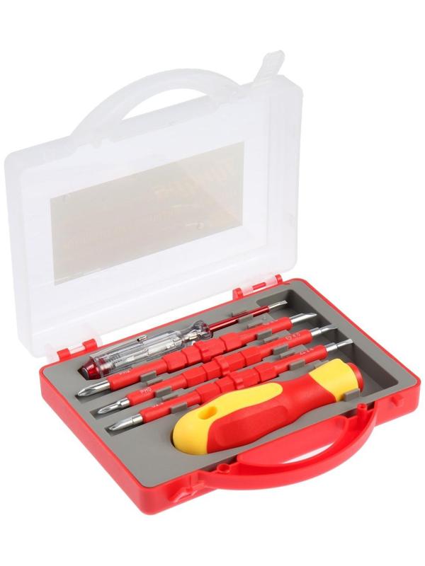 Набор диэлектрических отверток ТУНДРА, CrV, двухсторонние биты 3 шт., до 1000 В