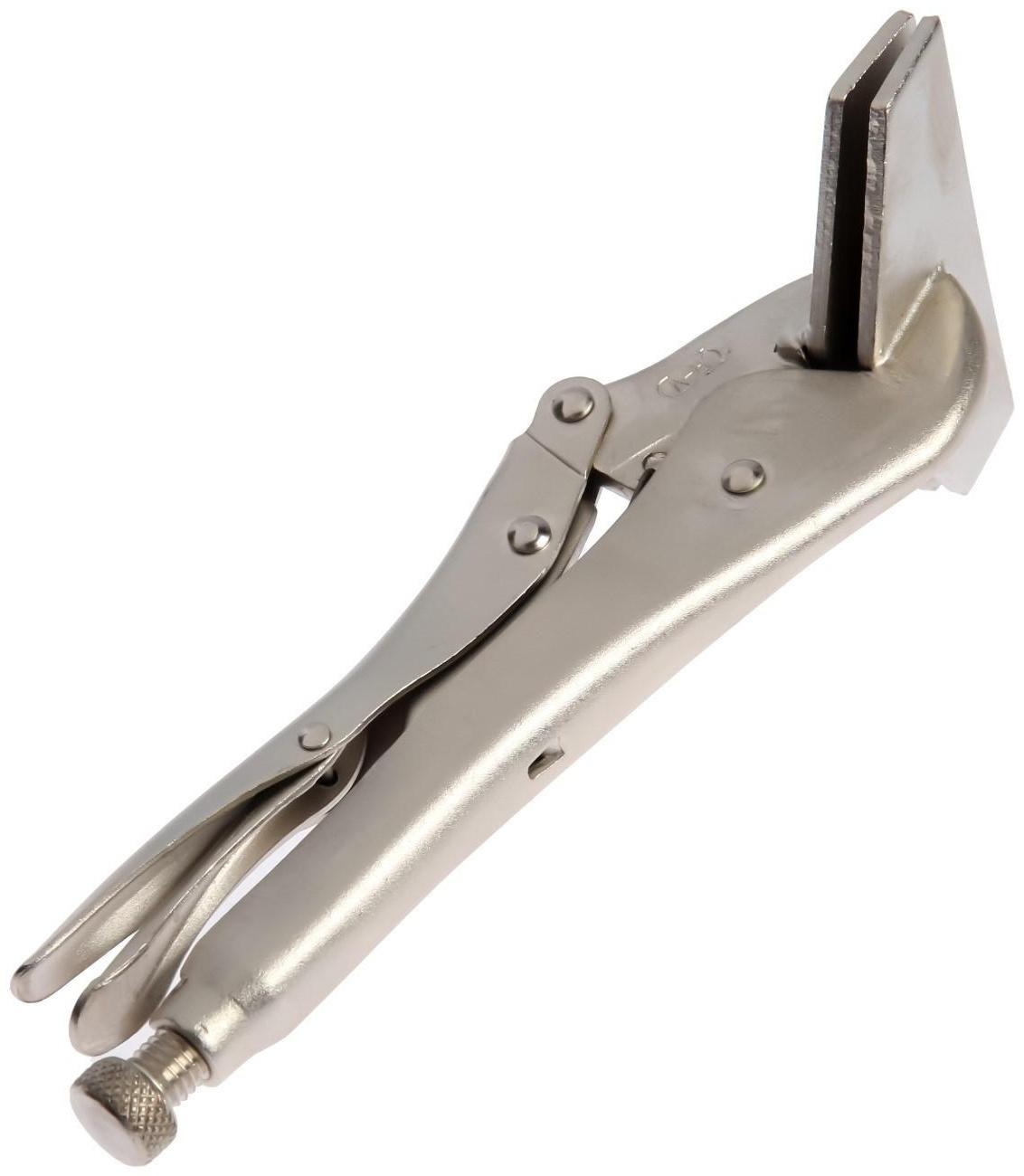 Зажим ручной ТУНДРА, широкий плоский захват, с фиксатором, 250 мм