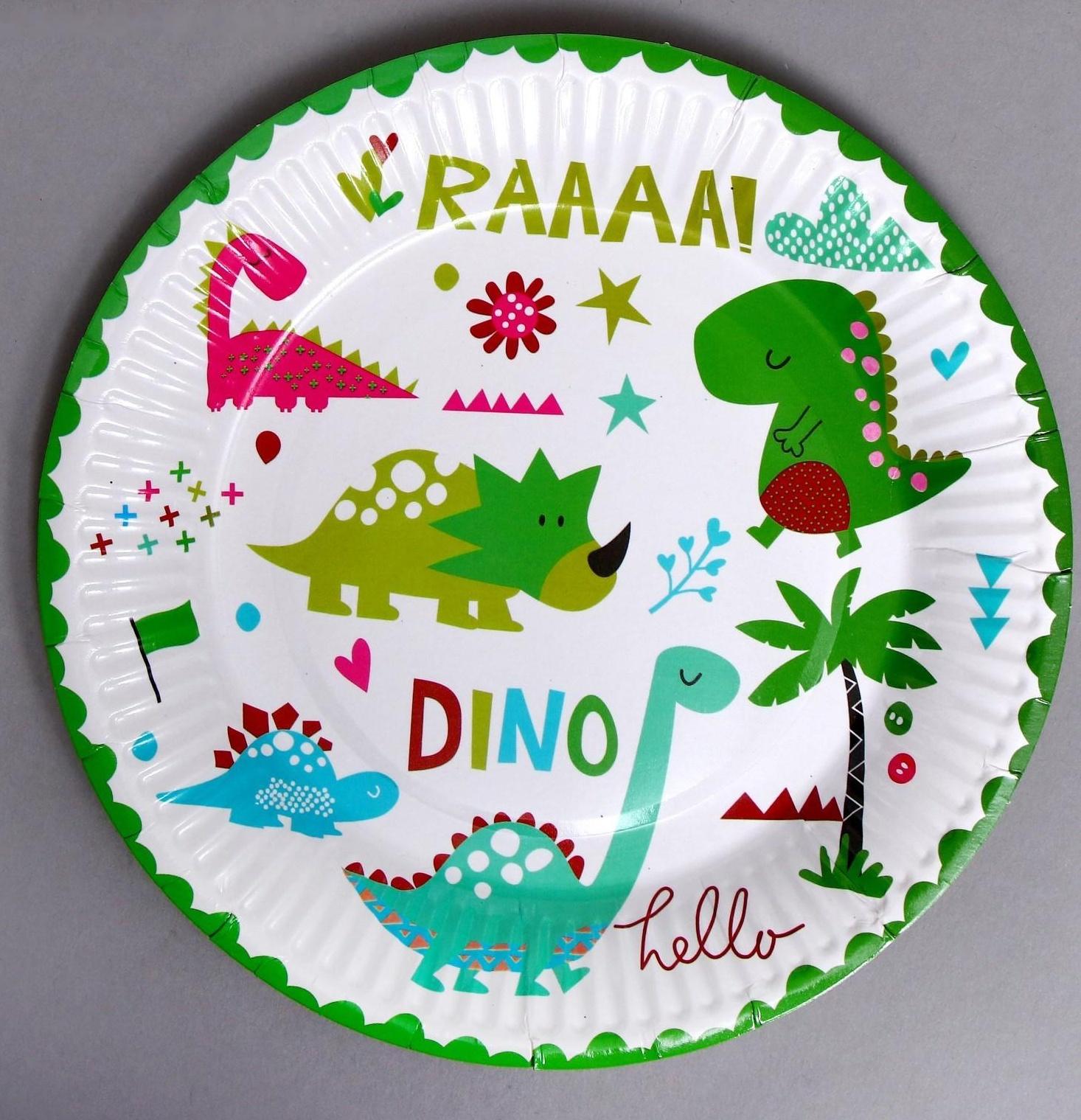 Тарелки бумажные «Динозавры», в наборе 6 штук
