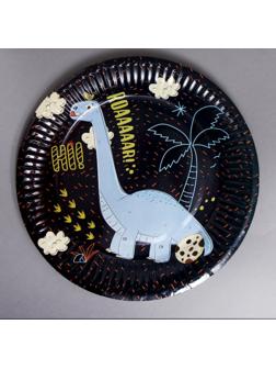 Тарелки бумажные «Динозавр», в наборе 6 штук