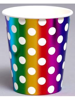 Стаканы бумажные «Горох», в наборе 6 штук, цвет радуга