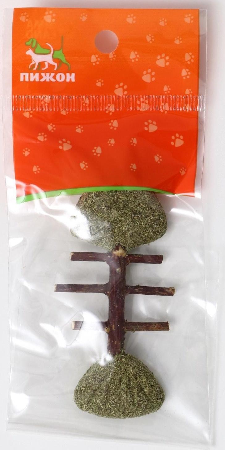 Игрушка для кошек из прессованной кошачьей мяты и скелетом из мататаби 