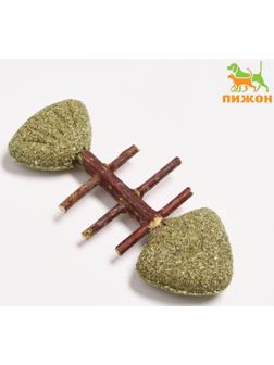 Игрушка для кошек из прессованной кошачьей мяты и скелетом из мататаби 