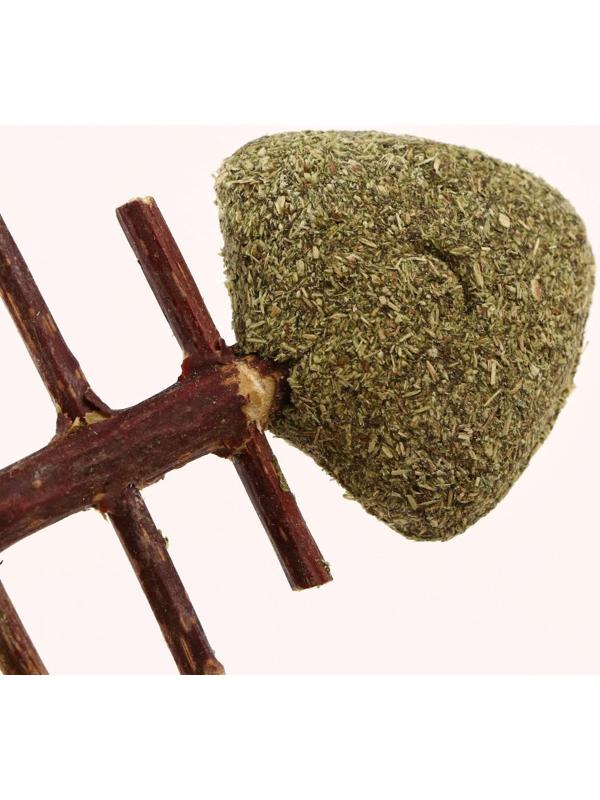 Игрушка для кошек из прессованной кошачьей мяты и скелетом из мататаби 