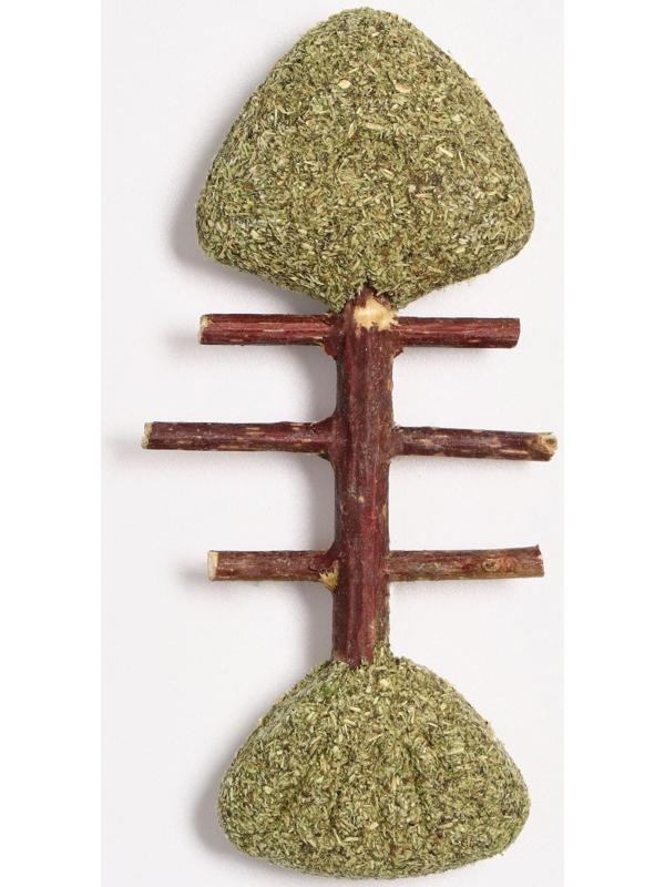 Игрушка для кошек из прессованной кошачьей мяты и скелетом из мататаби 