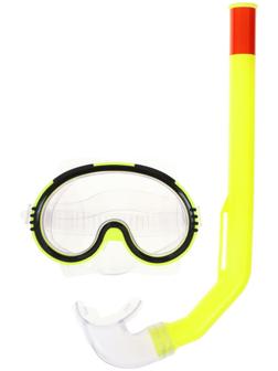 Маска и трубка для плавания детская, цвет жёлтый
