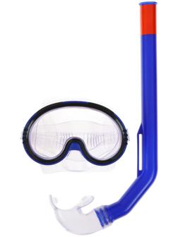 Маска и трубка для плавания детская, цвет синий
