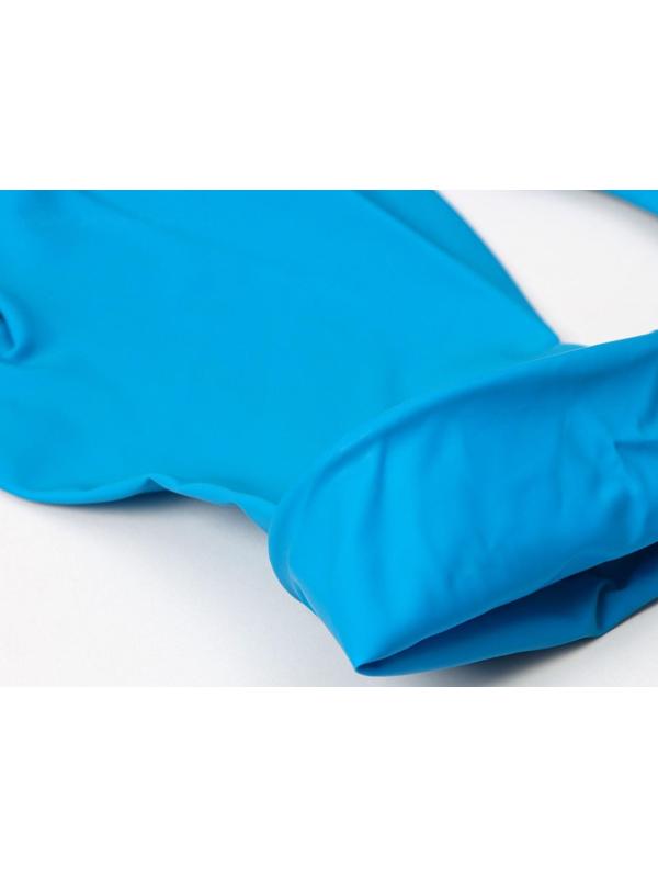 Перчатки латексные неопудренные High Risk, смотровые, нестерильные, текстурированные, размер M, 30 гр, 50 шт/уп (25 пар), цвет голубой