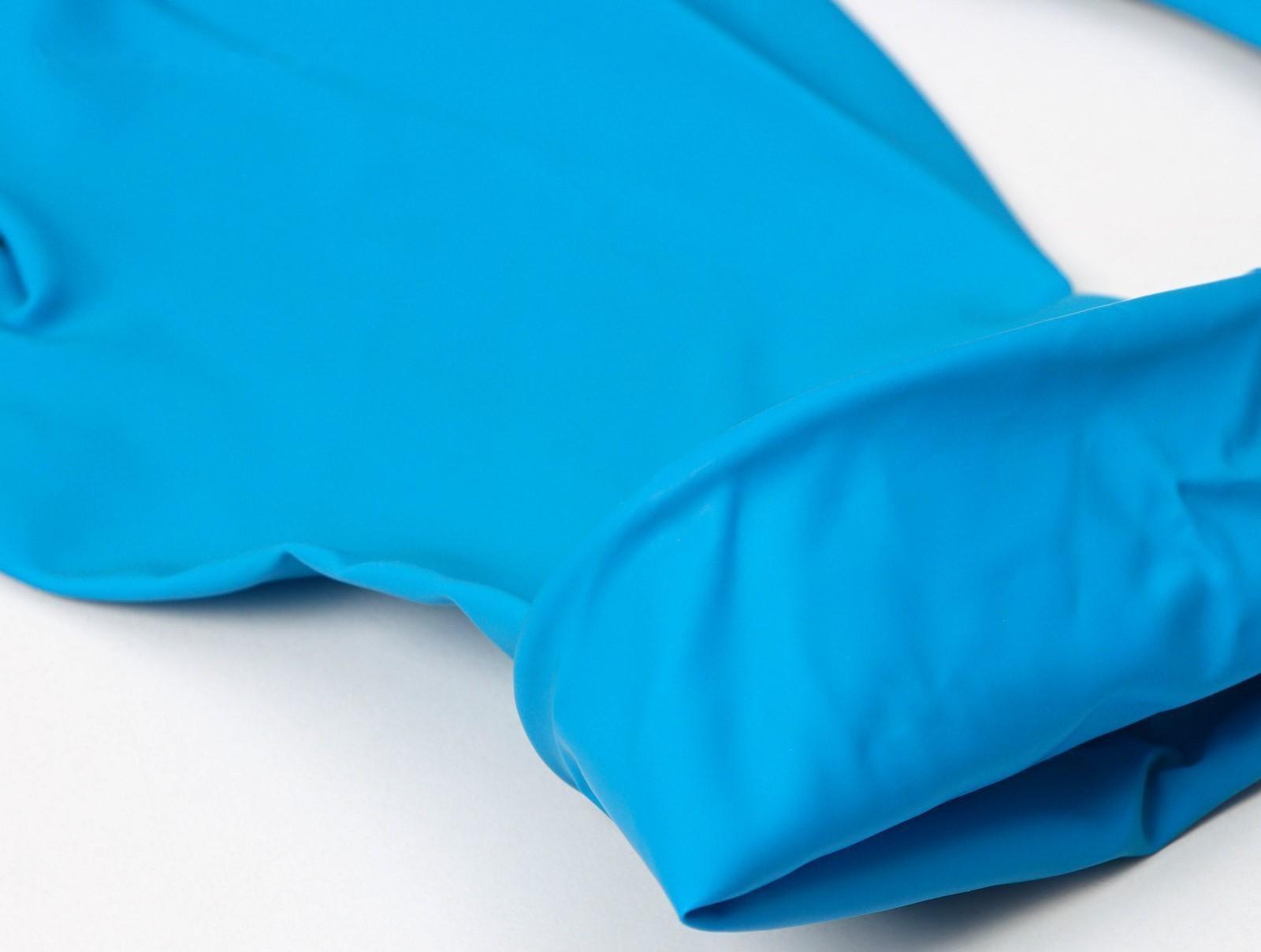 Перчатки латексные неопудренные High Risk, смотровые, нестерильные, текстурированные, размер S, 29 гр, 50 шт/уп (25 пар), цвет голубой