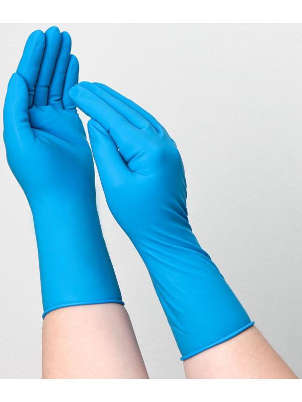 Перчатки латексные неопудренные High Risk, смотровые, нестерильные, текстурированные, размер S, 29 гр, 50 шт/уп (25 пар), цвет голубой