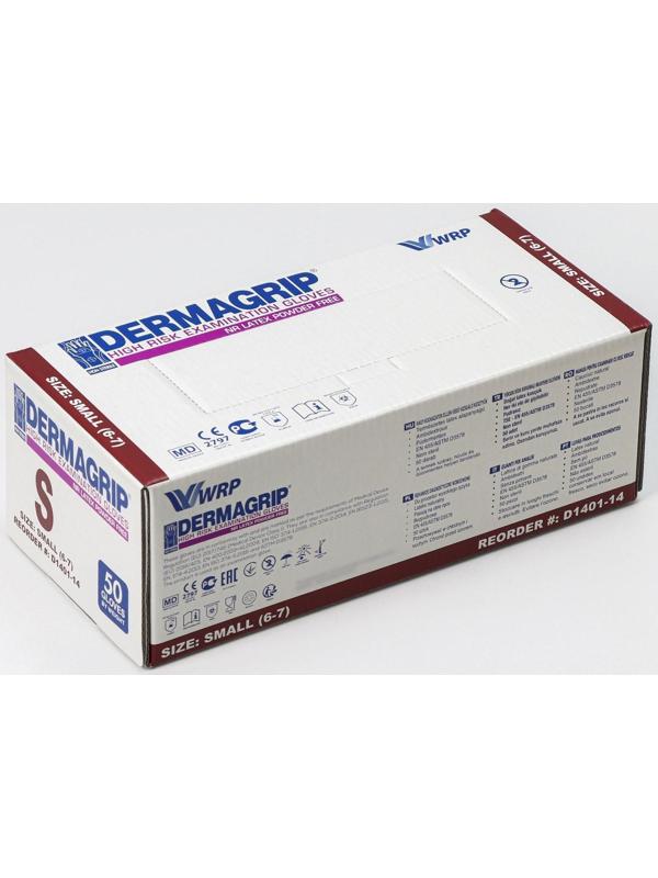 Перчатки латексные неопудренные High Risk, смотровые, нестерильные, текстурированные, размер S, 29 гр, 50 шт/уп (25 пар), цвет голубой