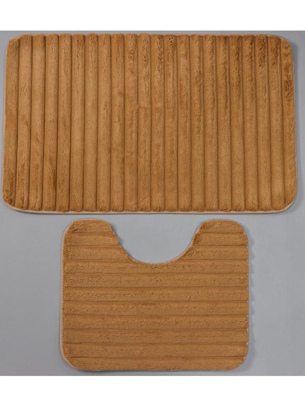 Набор ковриков для ванной и туалета Доляна «Оливия», 2 шт: 40×50 см, 50×80 см, цвет бежевый