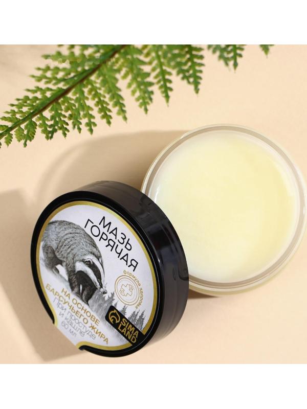 Мазь горячая на основе барсучьего жира, 60 мл, при простуде и кашле