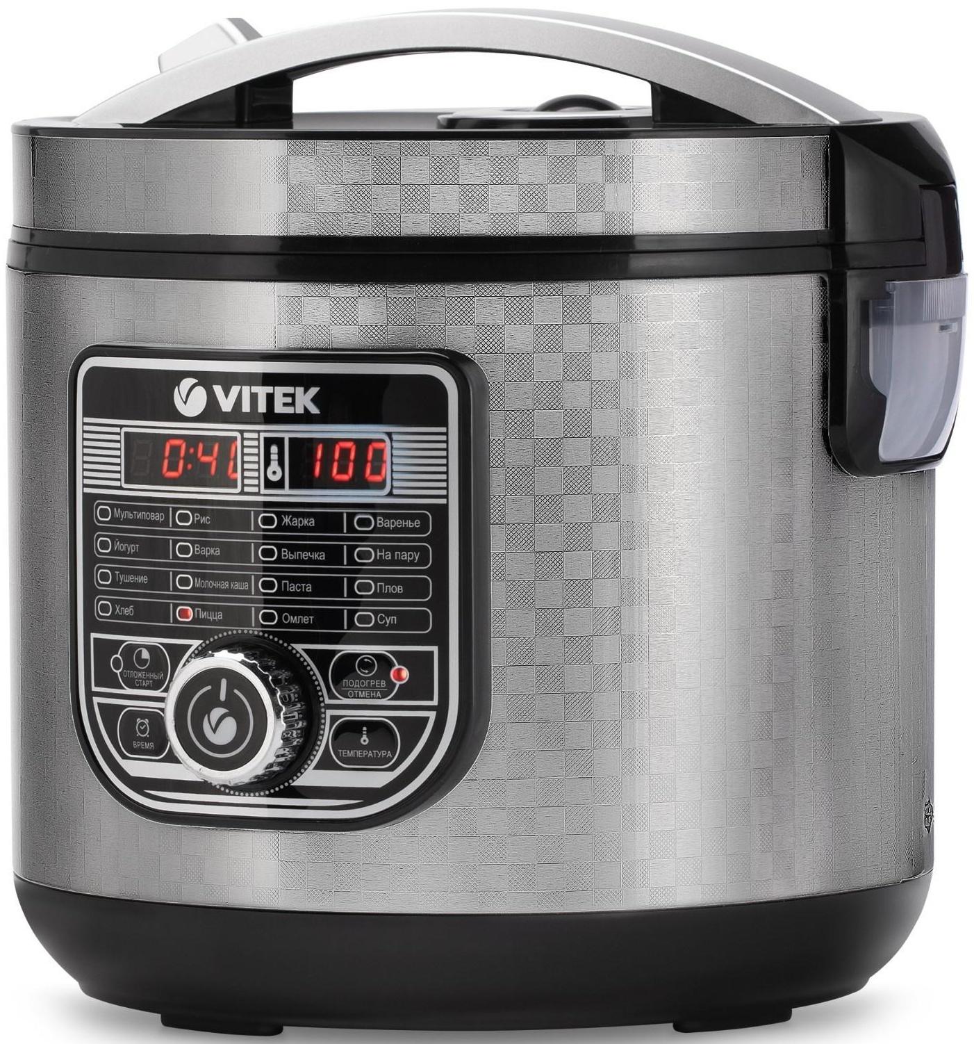 Мультиварка Vitek VT-4282, 860 Вт, 5 л, 16 программ, антипригарное покрытие, серебристая