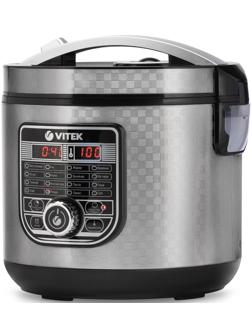 Мультиварка Vitek VT-4282, 860 Вт, 5 л, 16 программ, антипригарное покрытие, серебристая