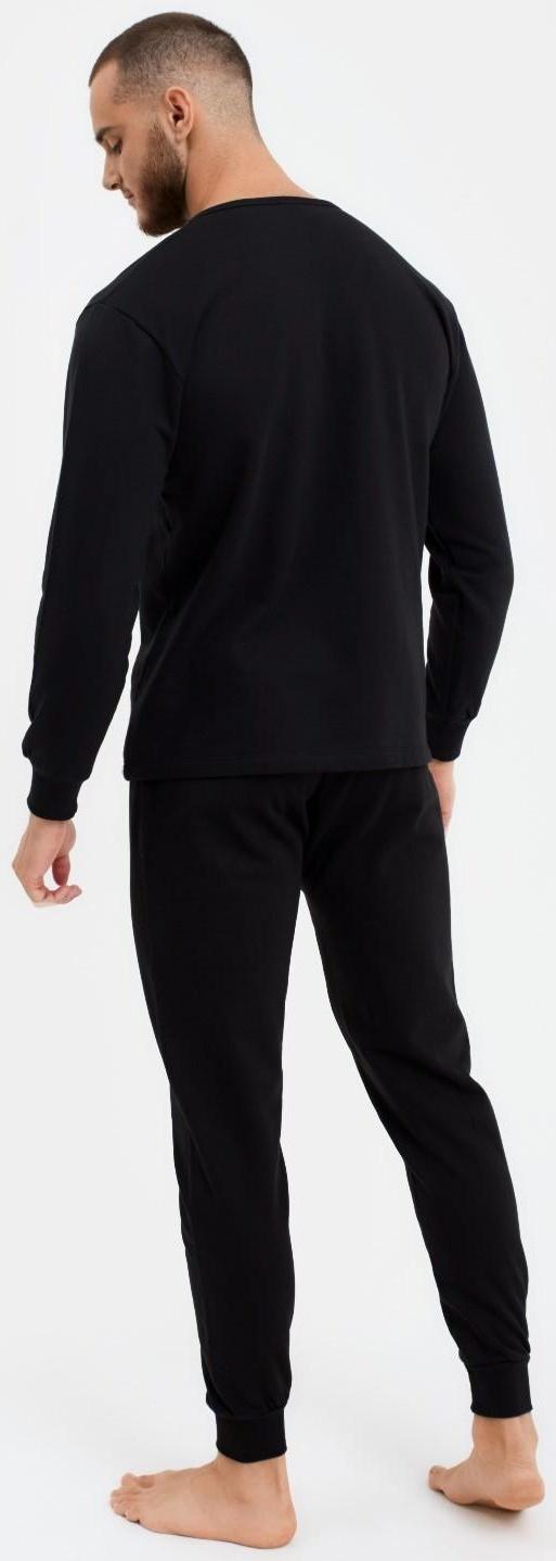 Термобельё мужское НАЧЁС (лонгслив/брюки), цвет чёрный, размер 48