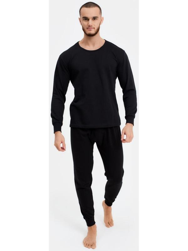 Термобельё мужское НАЧЁС (лонгслив/брюки), цвет чёрный, размер 48