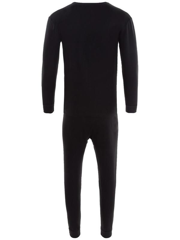 Термобельё мужское НАЧЁС (лонгслив/брюки), цвет чёрный, размер 48