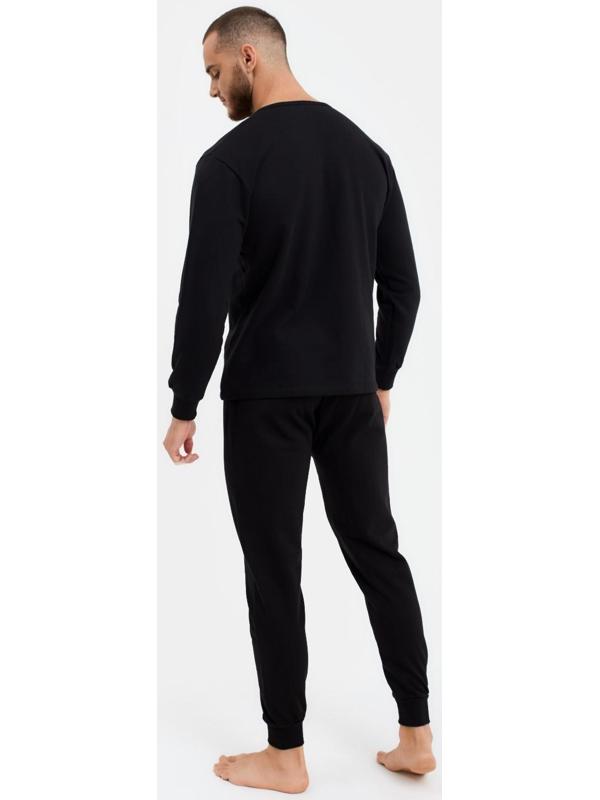 Термобельё мужское НАЧЁС (лонгслив/брюки), цвет чёрный, размер 50
