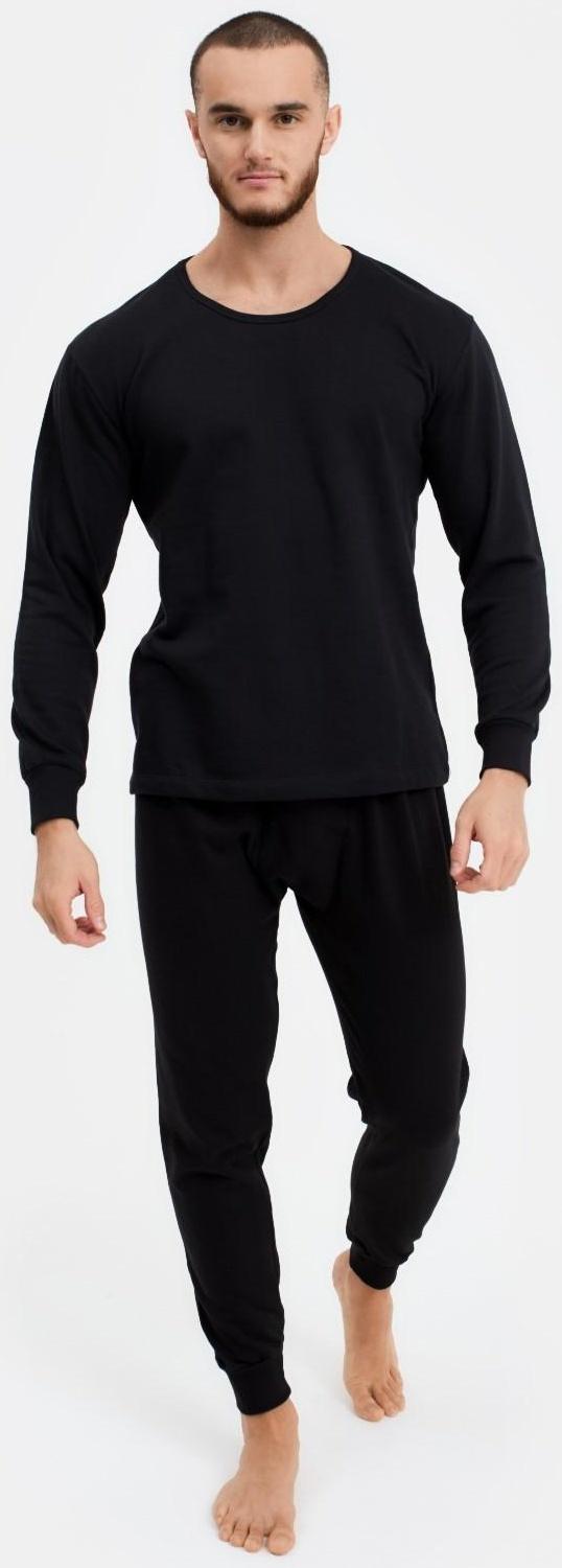 Термобельё мужское НАЧЁС (лонгслив/брюки), цвет чёрный, размер 56